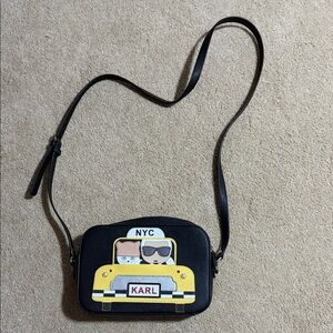 Karl Lagerfeld Black Bag with Yellow Car Design